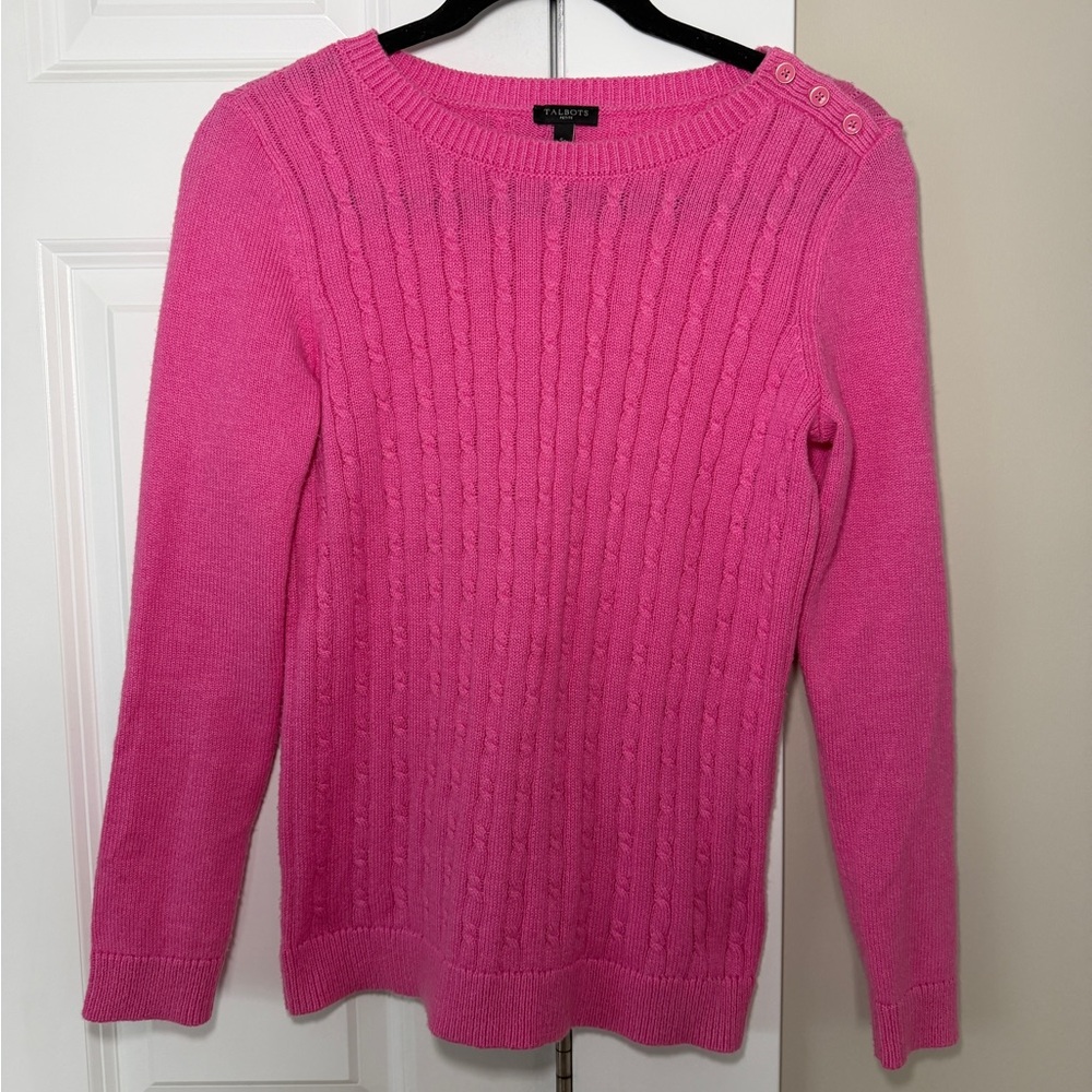Talbots Petite Small Pink Crew Neck Sweater
